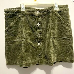 Wild Fable Green Corduroy Mini Skirt